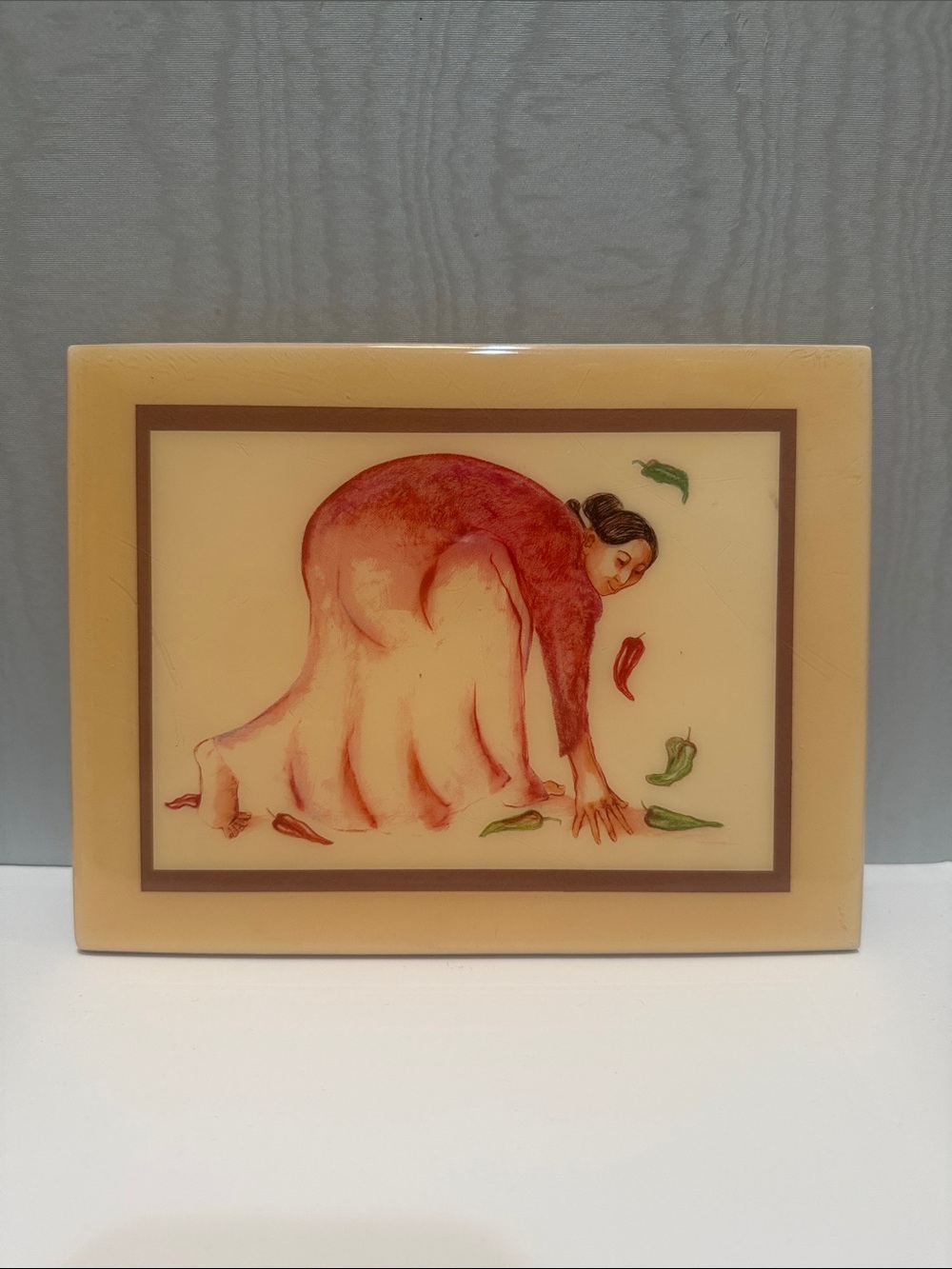 Vintage RC Gorman Crystal Art Tile Designs of the Southwest Gathering Peppers